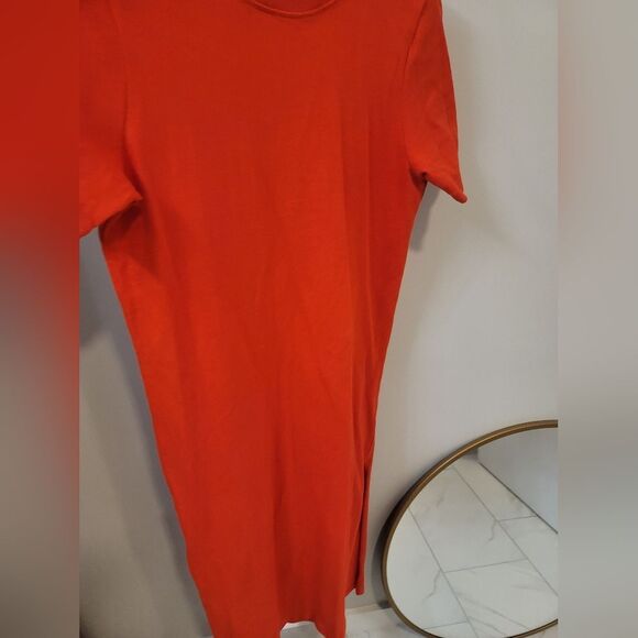 Sezane Classic Orange Midi Shirt Dress - Picture 3 of 8